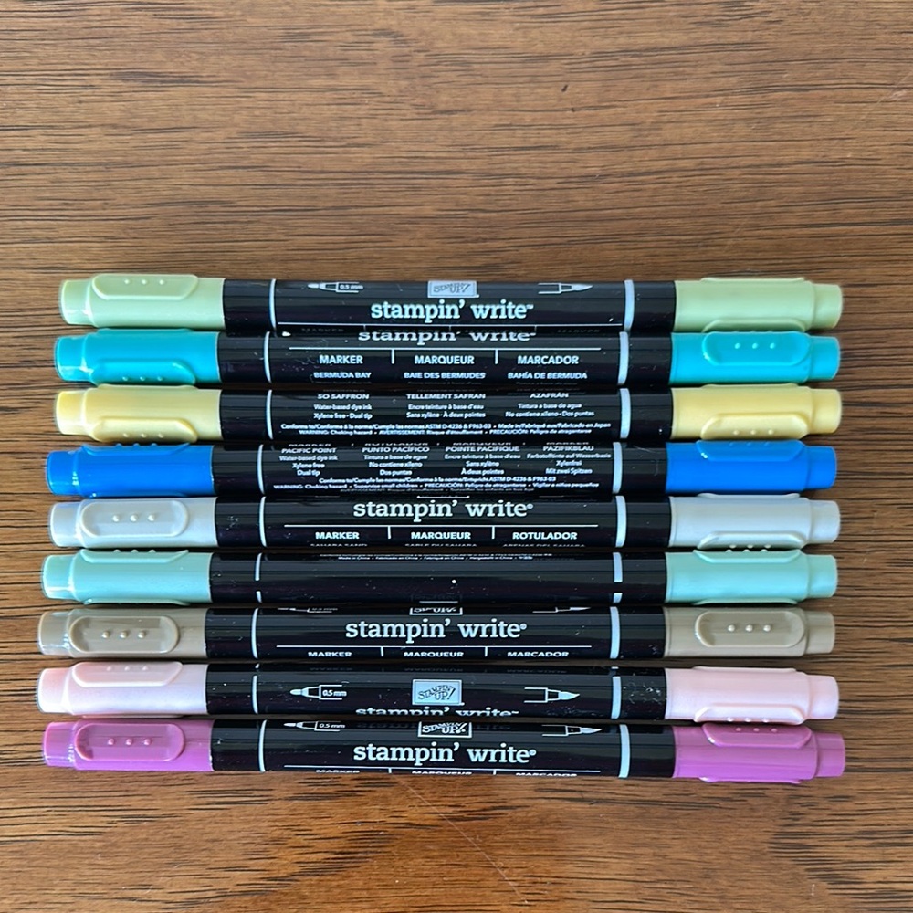Stampin' Write Retired Dual-Tip Markers Set BRUSH TIPS WORK/FINE TIPS DON’T WORK
